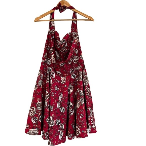 HELL BUNNY Sugar Skull Sweetheart Neckline Mini Dress Size L - Picture 8 of 10